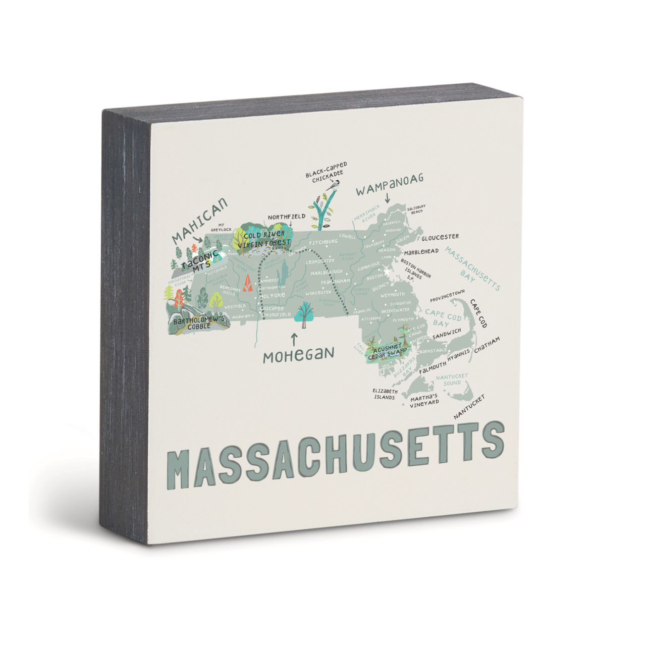Massachusetts State Wall Art - 6"sq thumbnail