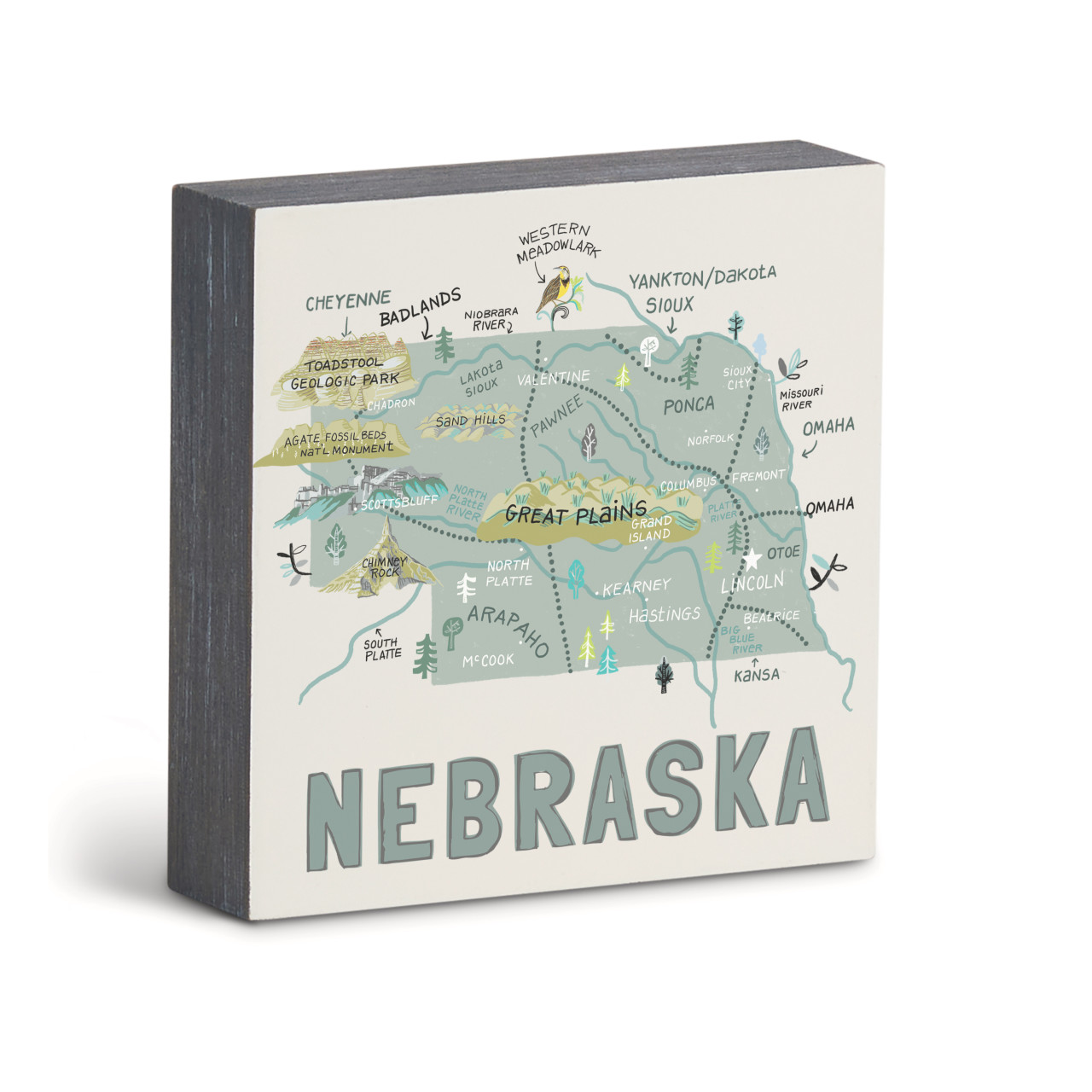 Nebraska State Wall Art - 6"sq thumbnail