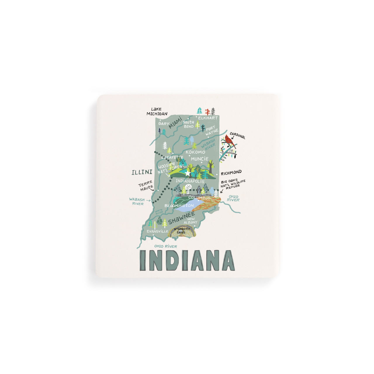 Indiana State Coasters - Set of 4 thumbnail