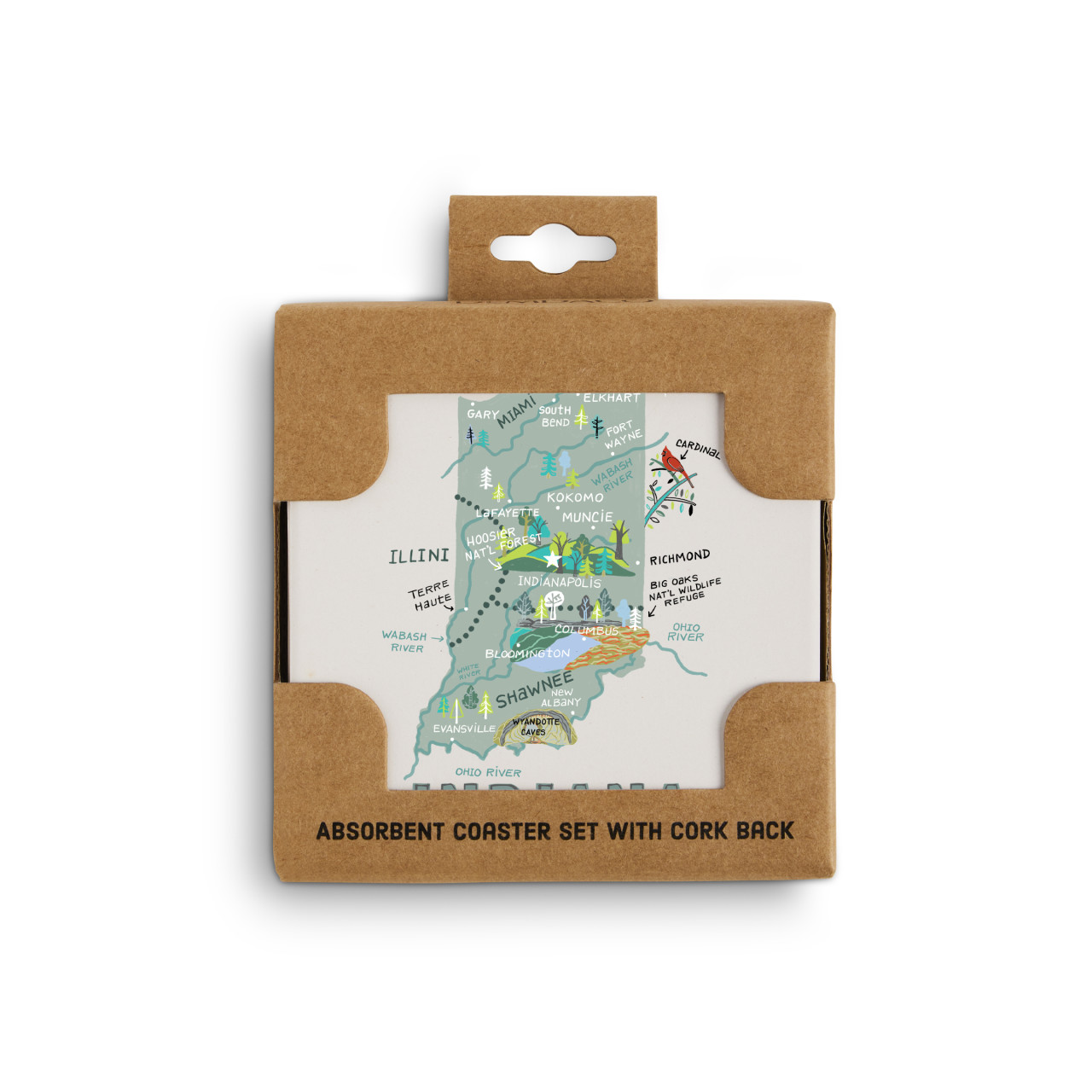 Indiana State Coasters - Set of 4 thumbnail