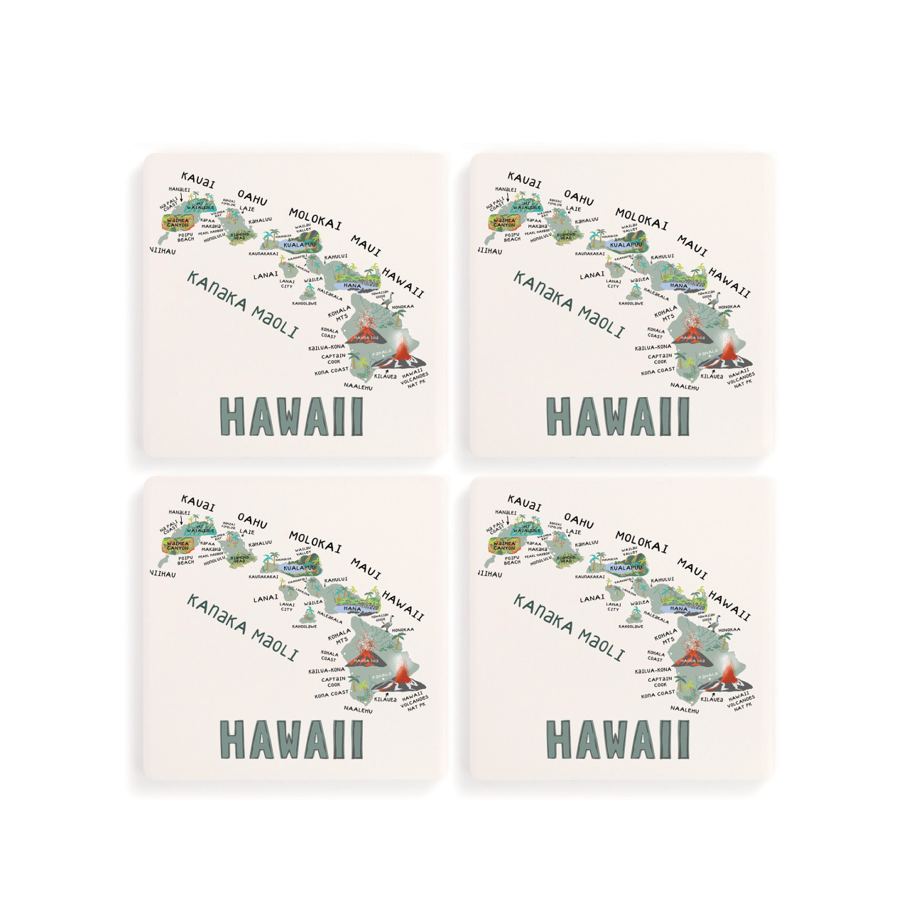 Hawaii State Coasters - Set of 4 thumbnail