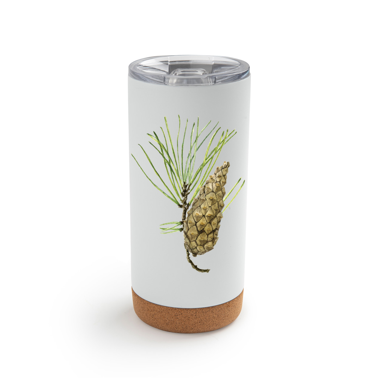 Green Pine Metal Tumbler w/Lid White thumbnail
