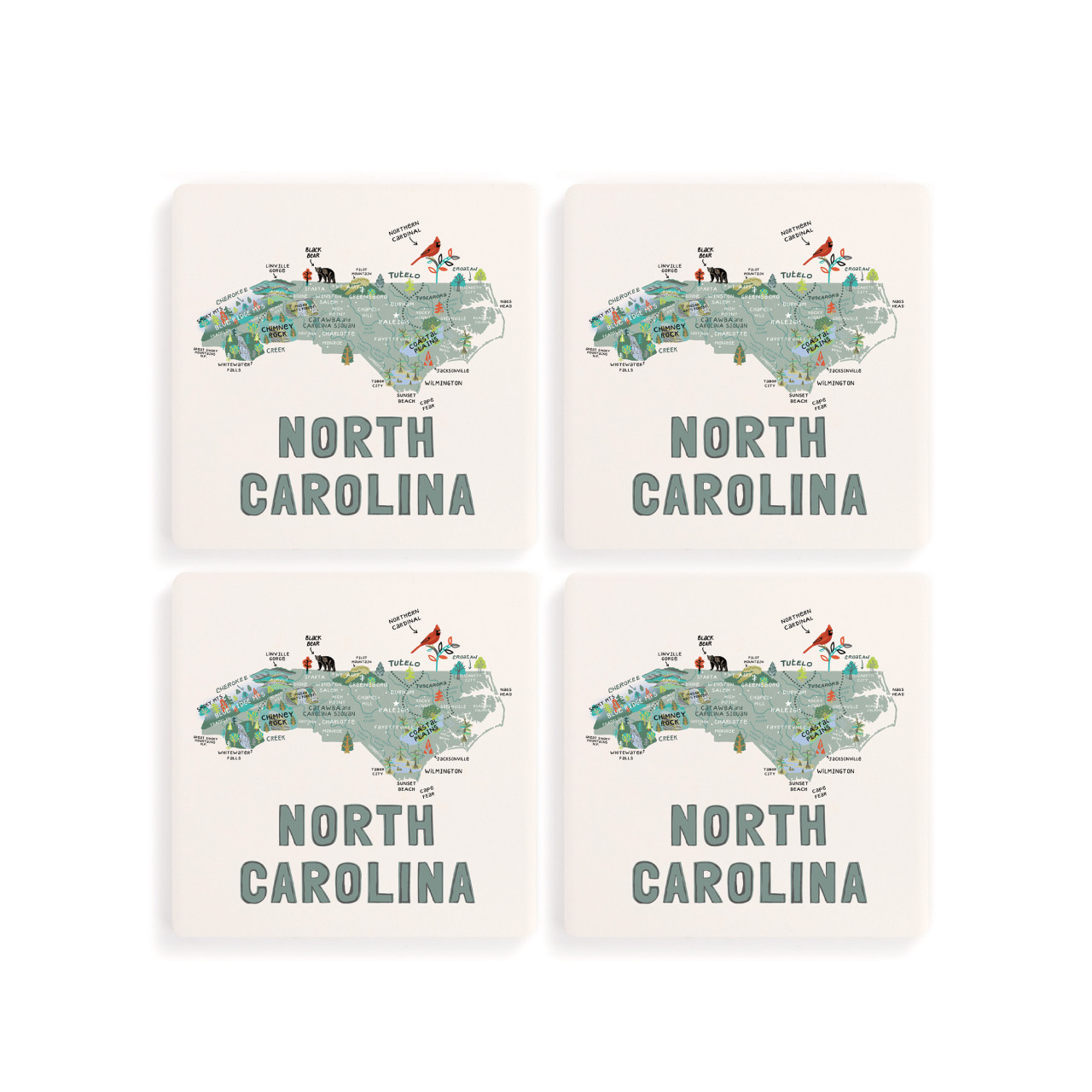North Carolina State Coasters - Set of 4 thumbnail