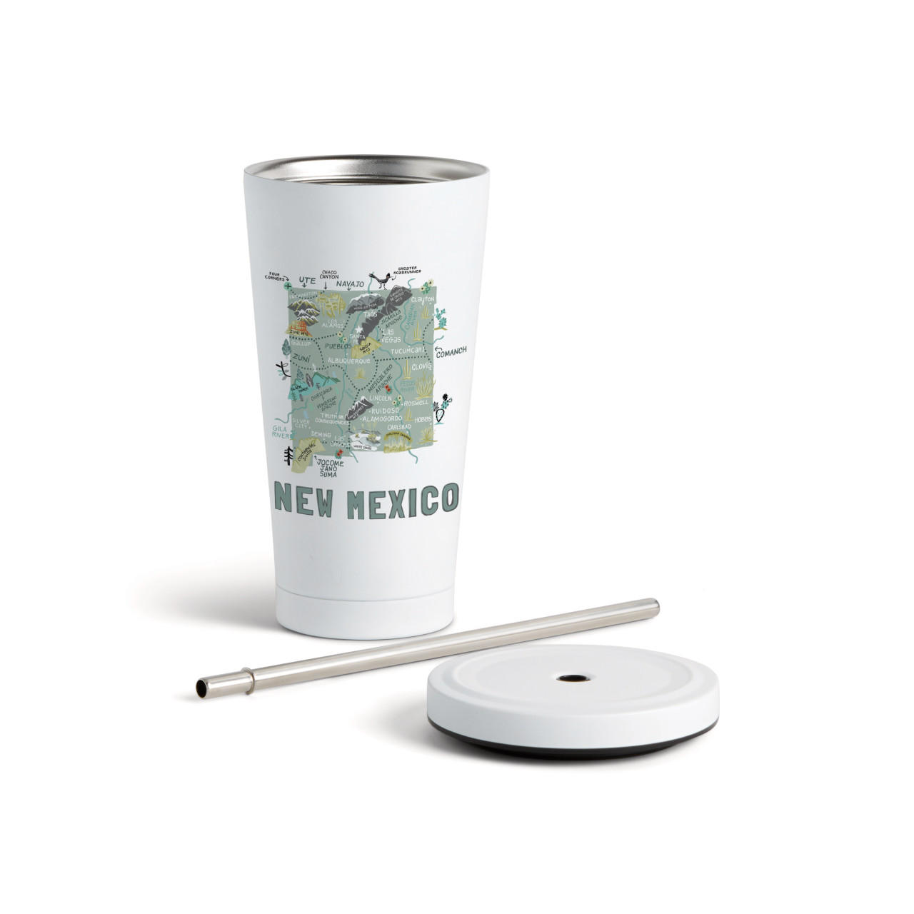 New Mexico State Tmblr wStraw-White16oz thumbnail
