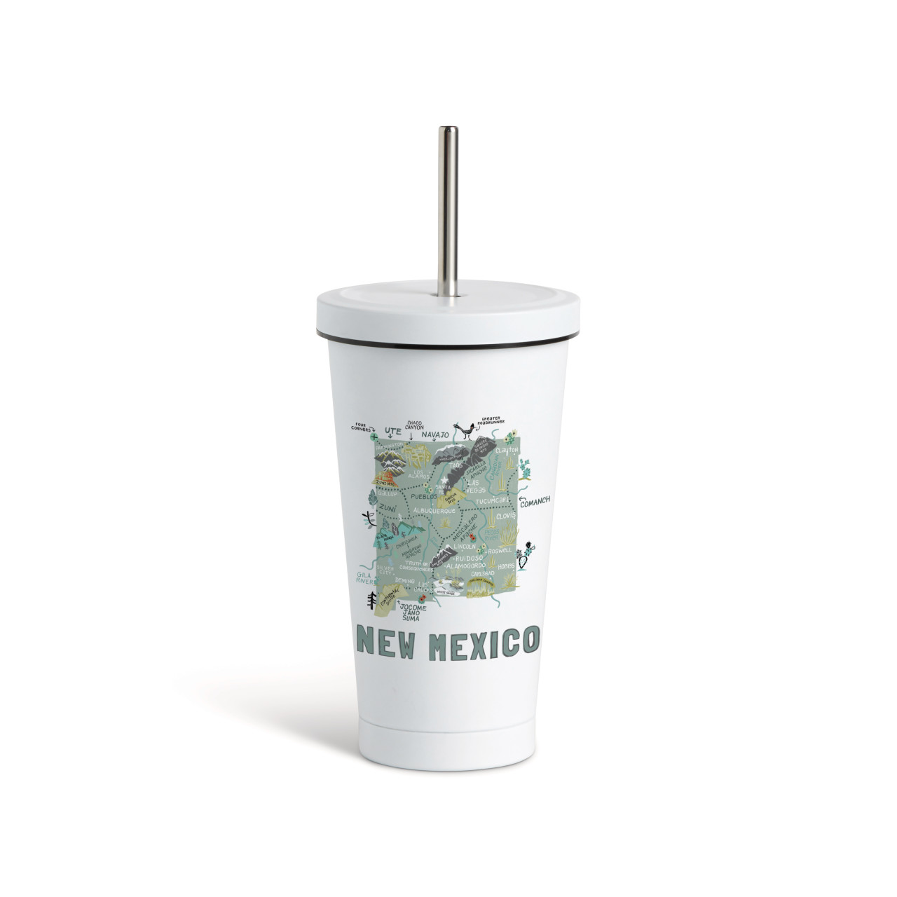 New Mexico State Tmblr wStraw-White16oz thumbnail