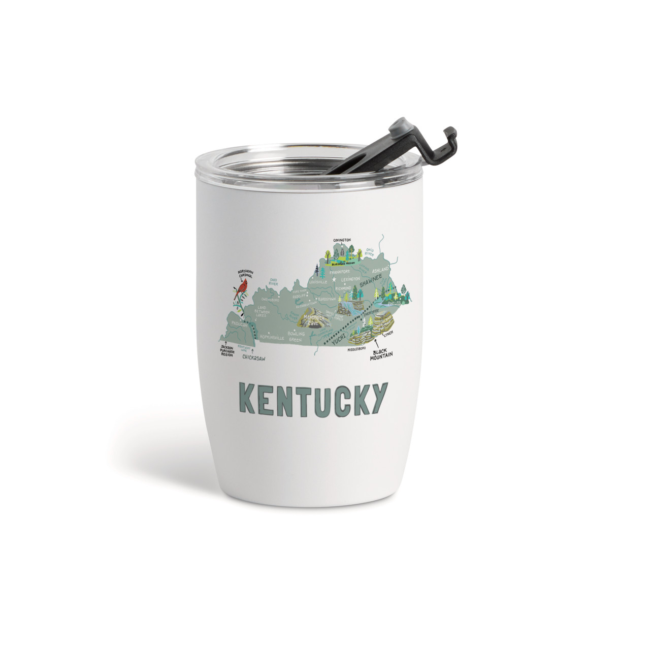Kentucky State Wine Tumbler - White 12oz thumbnail