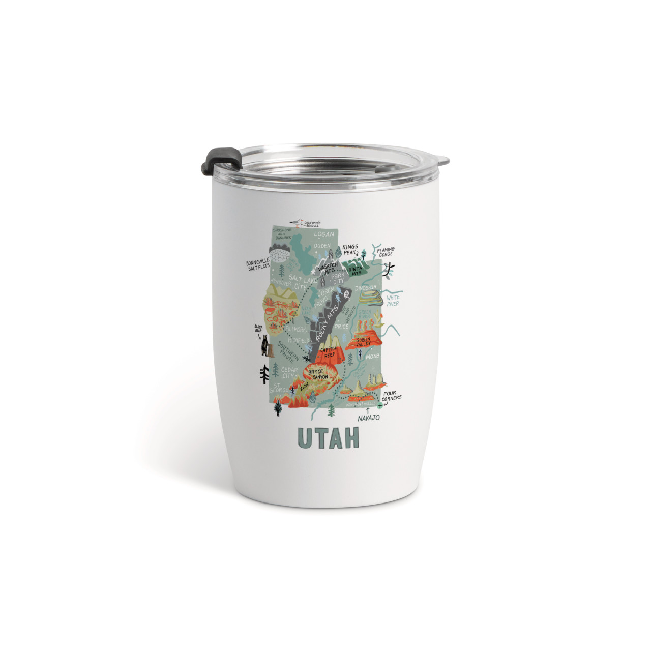 Utah State Wine Tumbler - White 12oz thumbnail