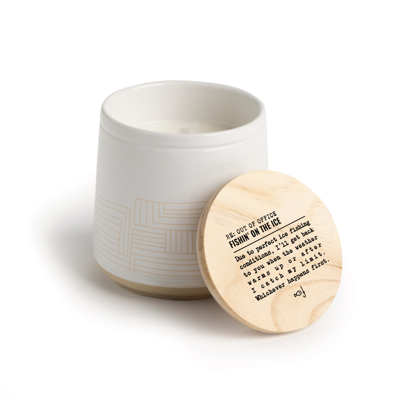 Fishin' on the Ice Ceramic Candle - 8oz thumbnail
