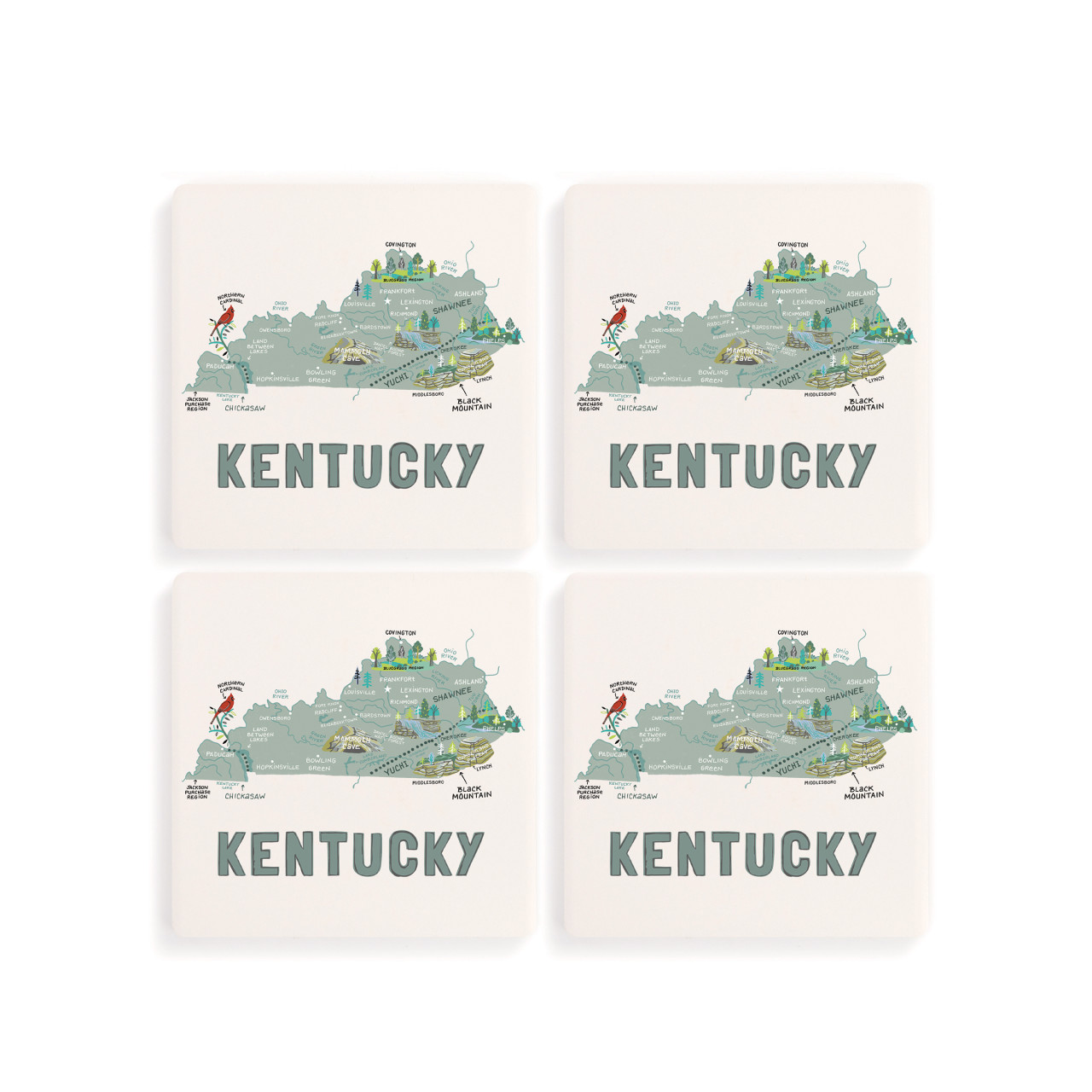 Kentucky State Coasters - Set of 4 thumbnail