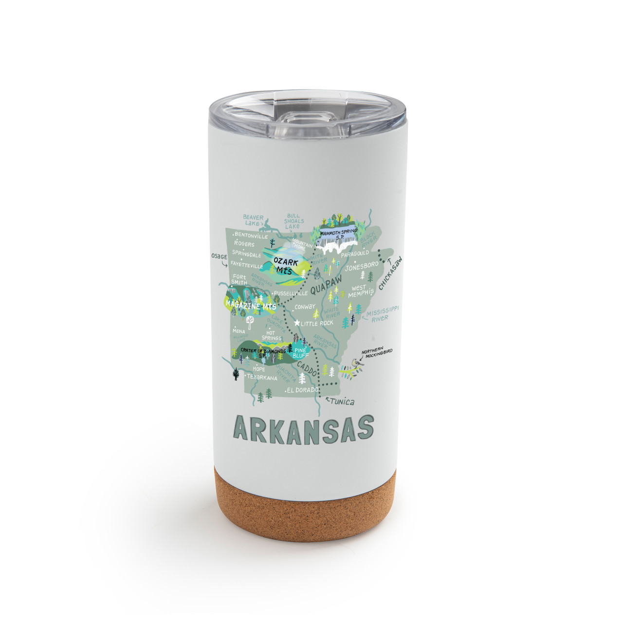 Arkansas State Metal Tumbler wLid -White thumbnail