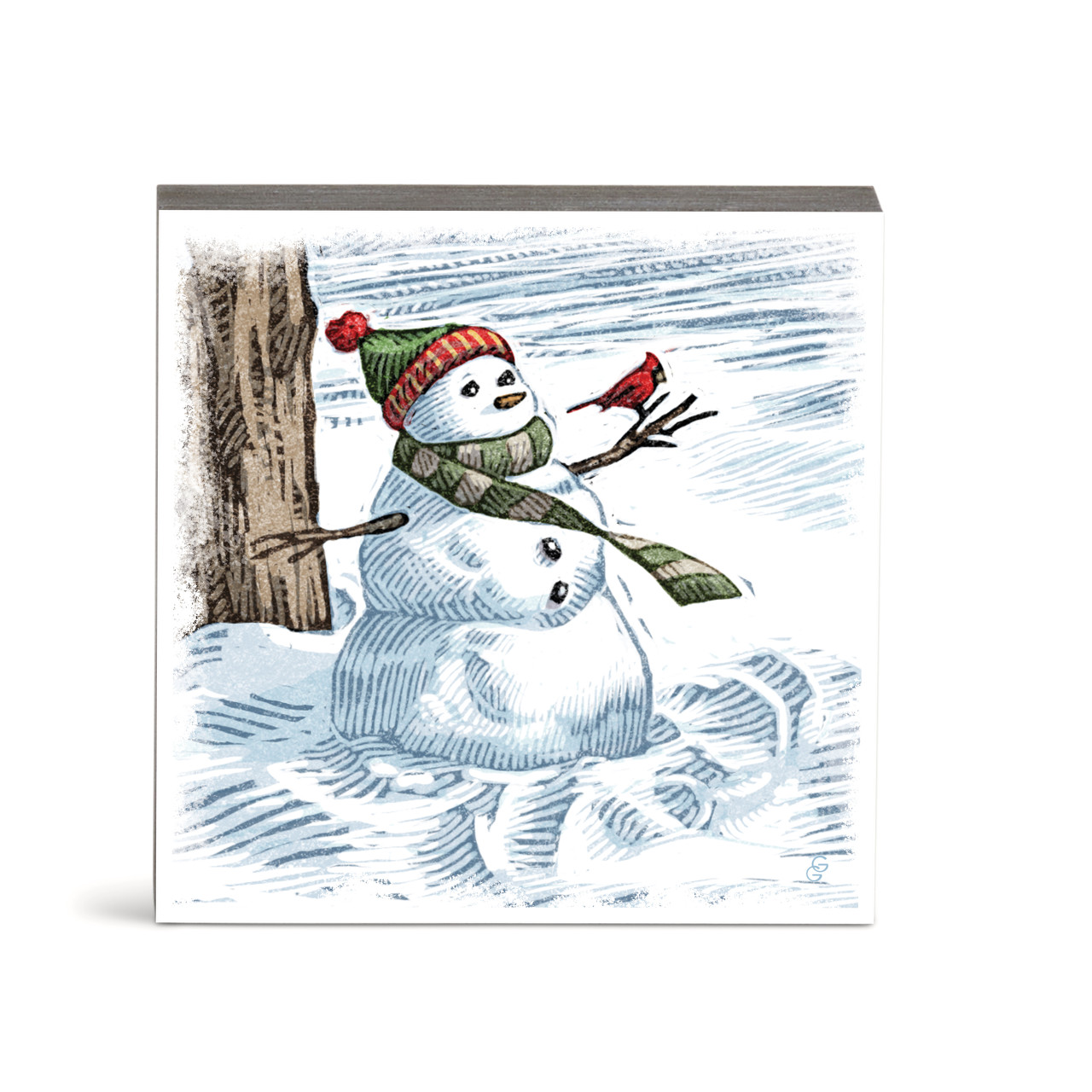 Winter Wonderland Snowman Wall Art 6"sq thumbnail