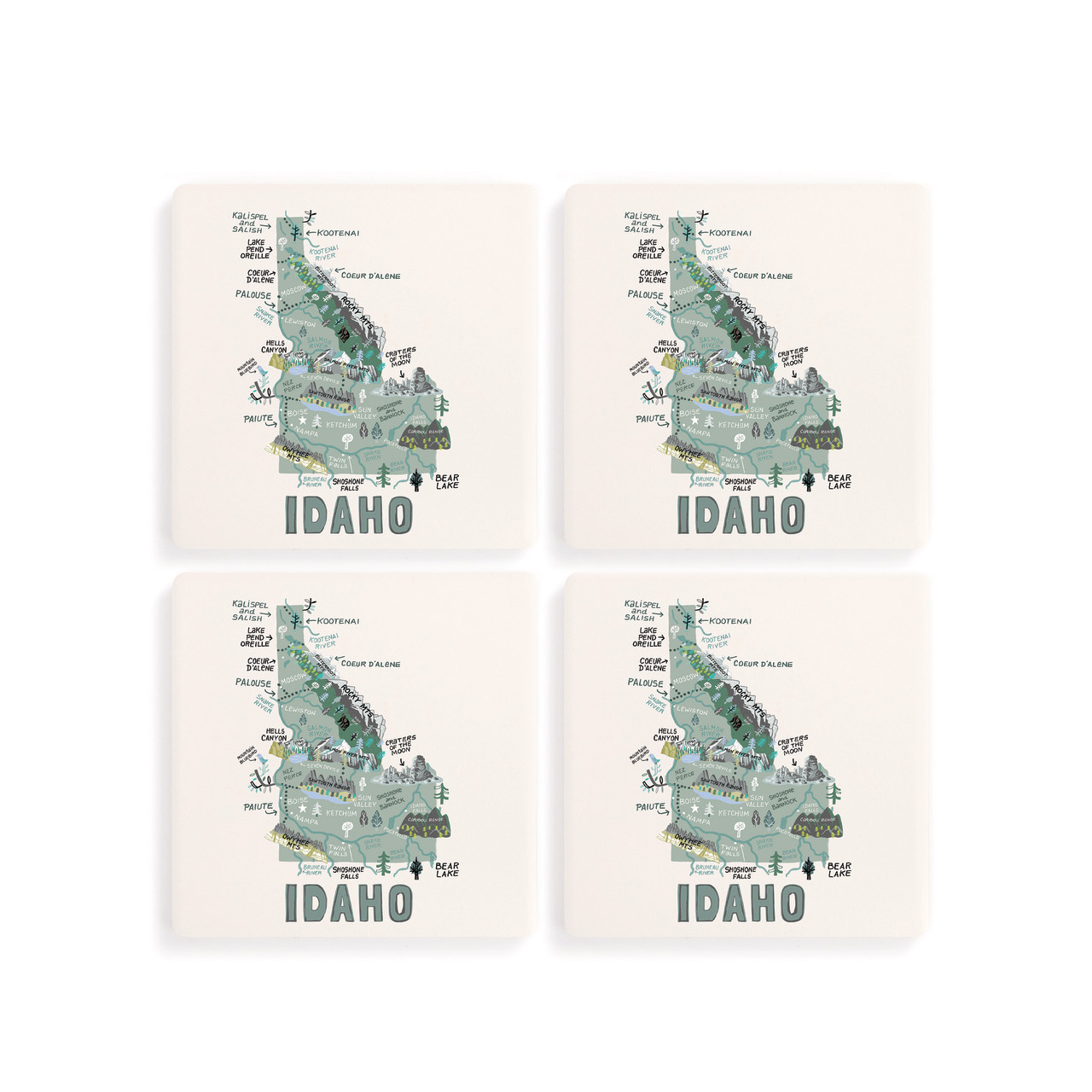Idaho State Coasters - Set of 4 thumbnail