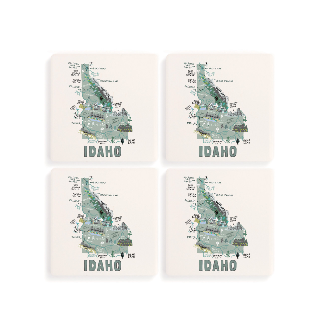Idaho State Coasters - Set of 4 thumbnail