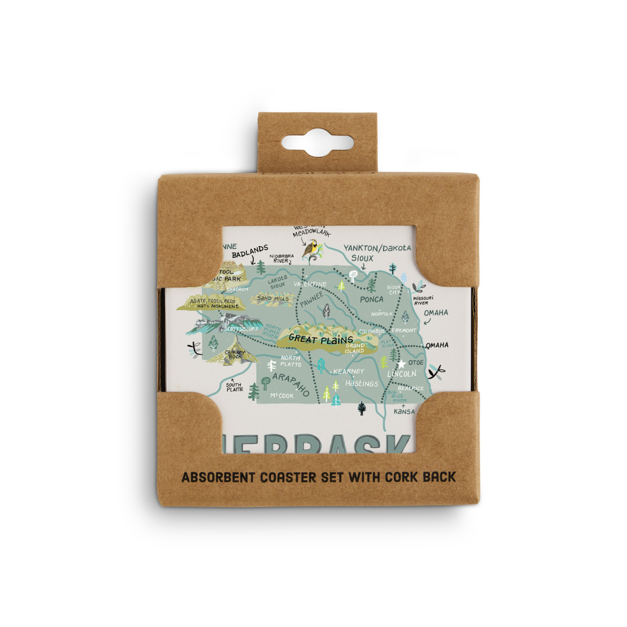Nebraska State Coasters - Set of 4 thumbnail