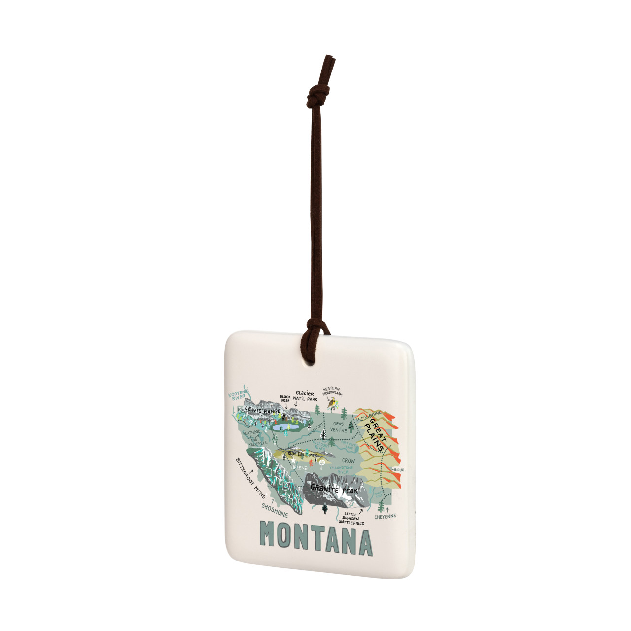 Montana State Magnetic Ornament - Bone thumbnail