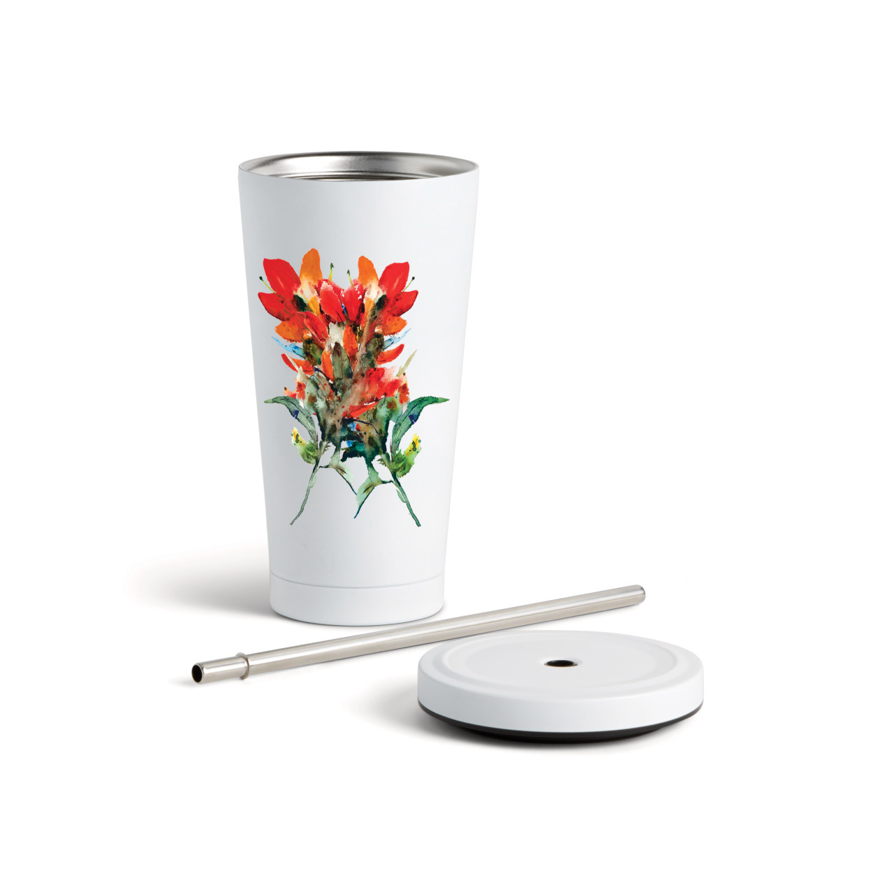 IndianPaintbrush TmblrwStraw-White16oz thumbnail