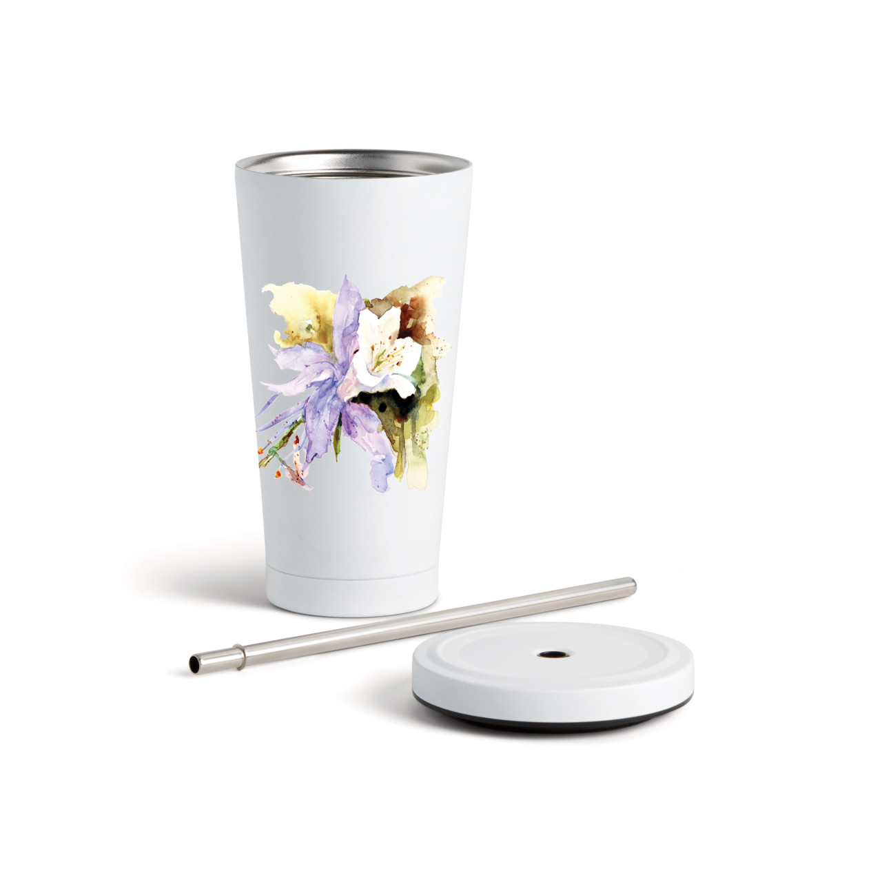 Columbine Tumbler wStraw-White16oz thumbnail