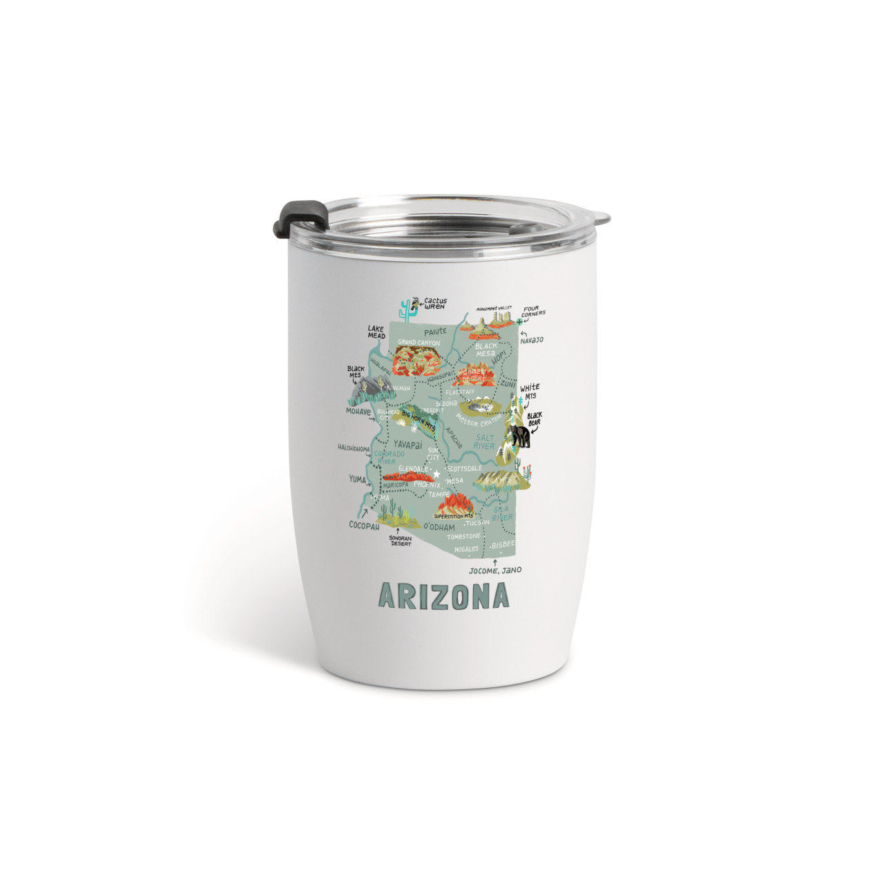 Arizona State Wine Tumbler - White 12oz thumbnail