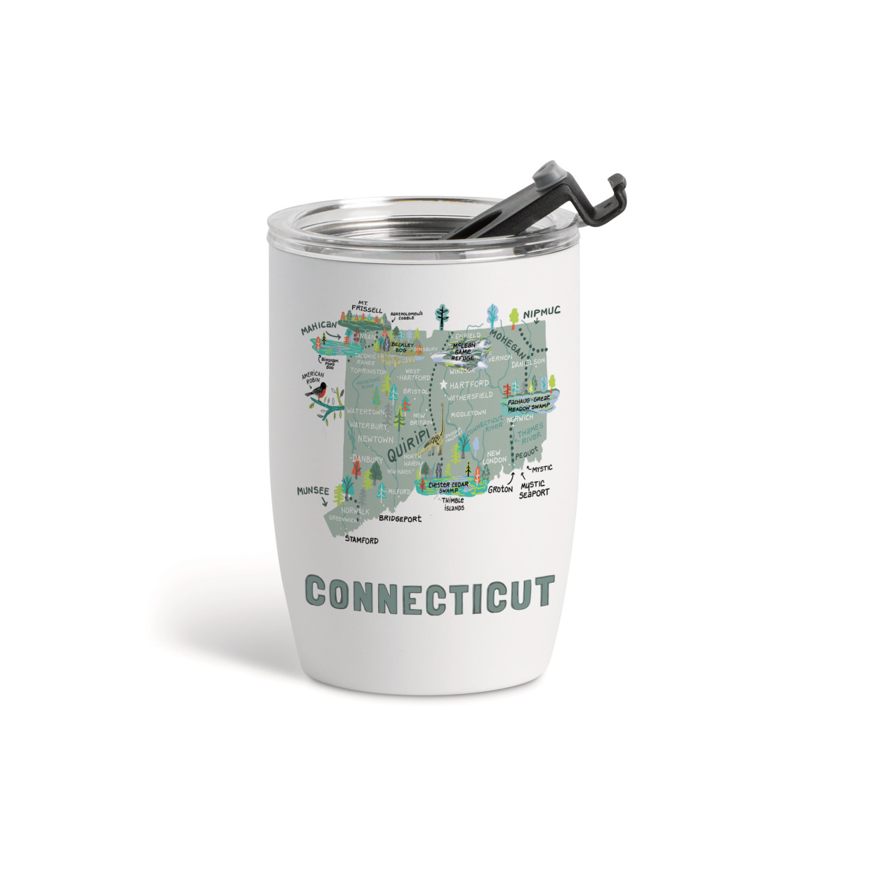 Connecticut State Wine Tumbler-White12oz thumbnail
