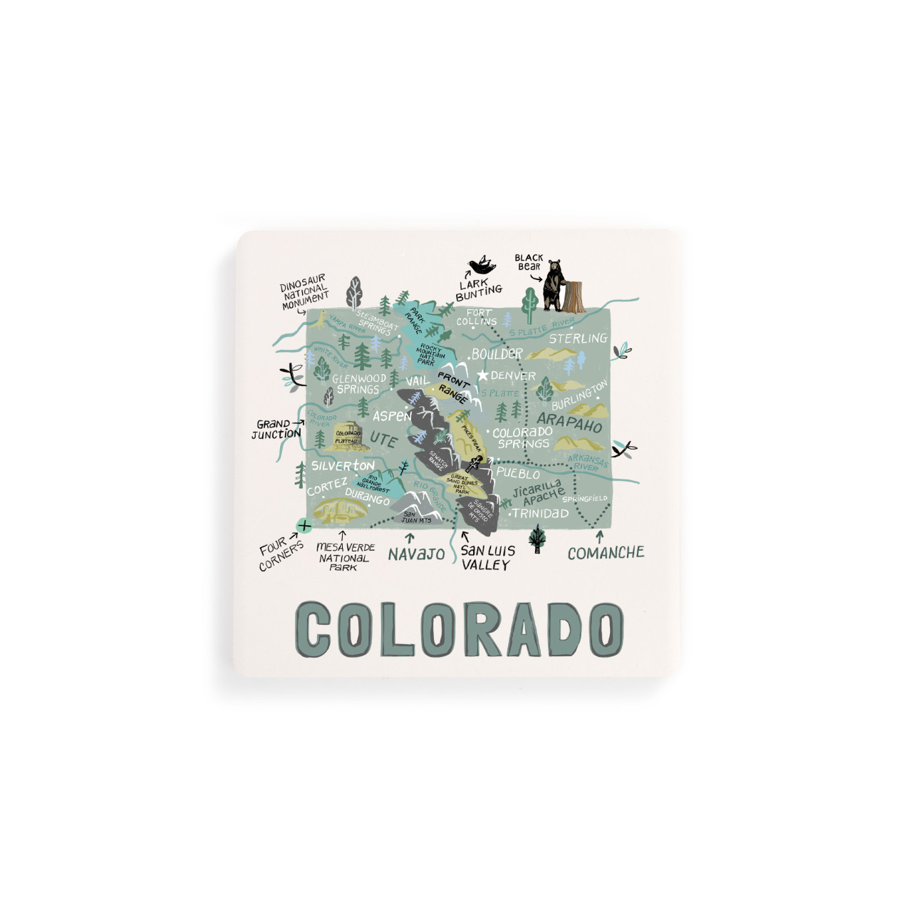 Colorado State Coasters - Set of 4 thumbnail