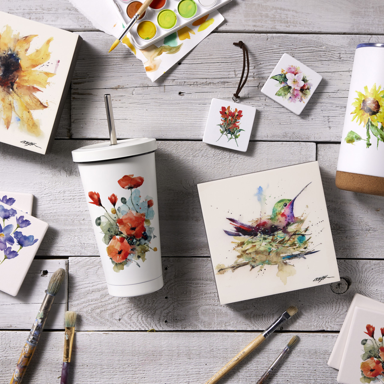 Poppy Tumbler with Straw - White 16oz thumbnail