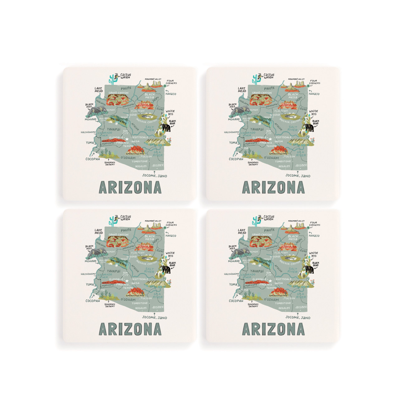 Arizona State Coasters - Set of 4 thumbnail