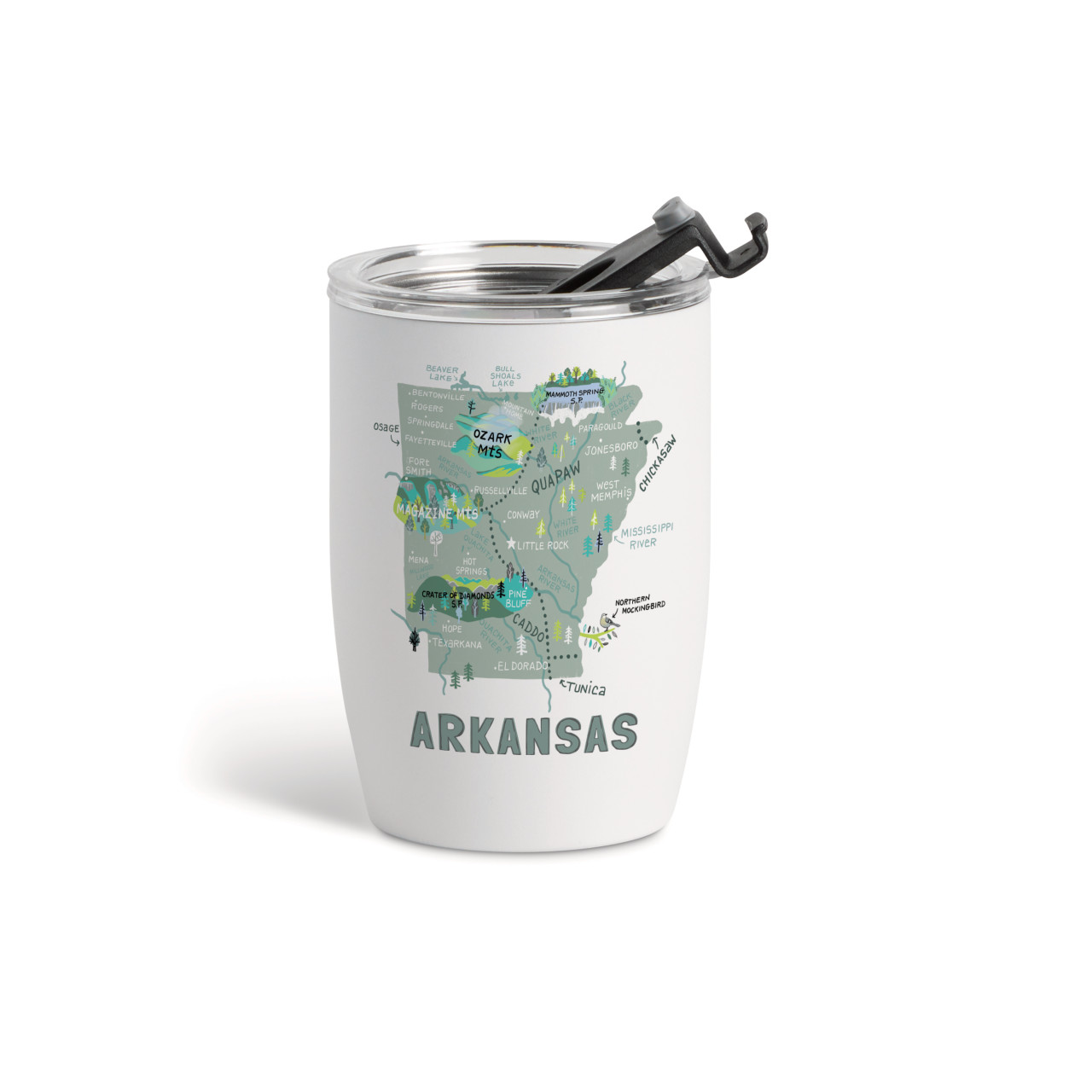 Arkansas State Wine Tumbler - White 12oz thumbnail