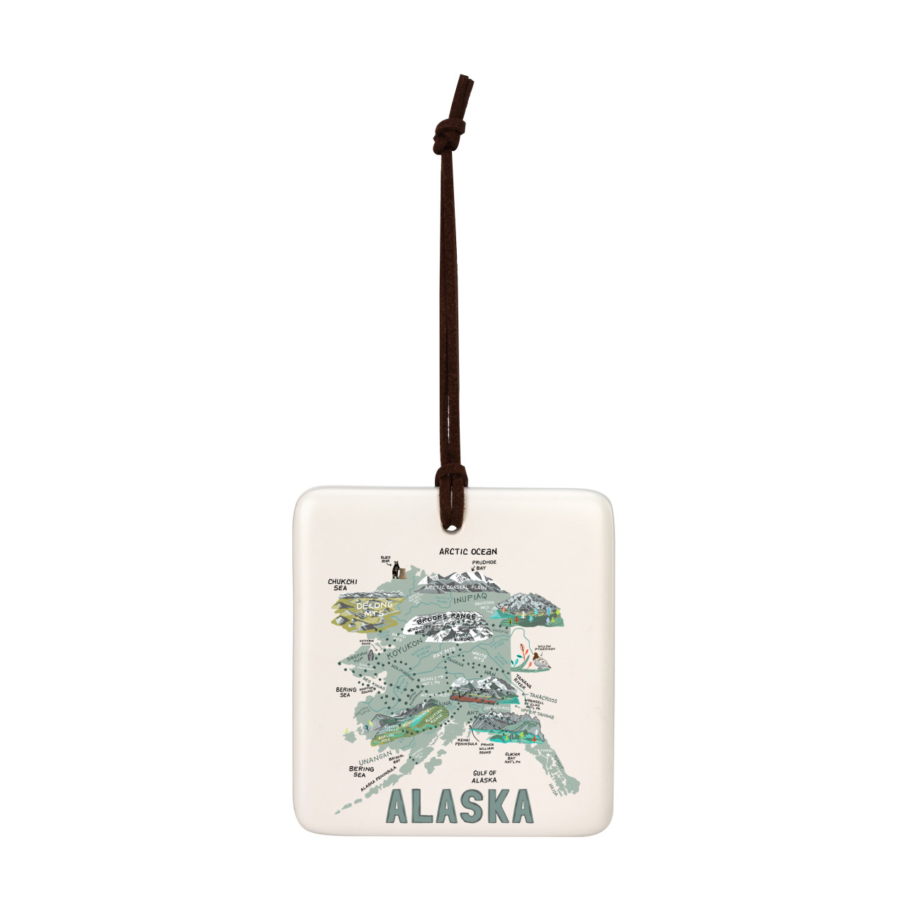 Alaska State Magnetic Ornament - Bone thumbnail