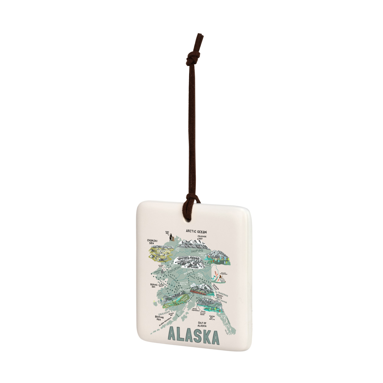 Alaska State Magnetic Ornament - Bone thumbnail