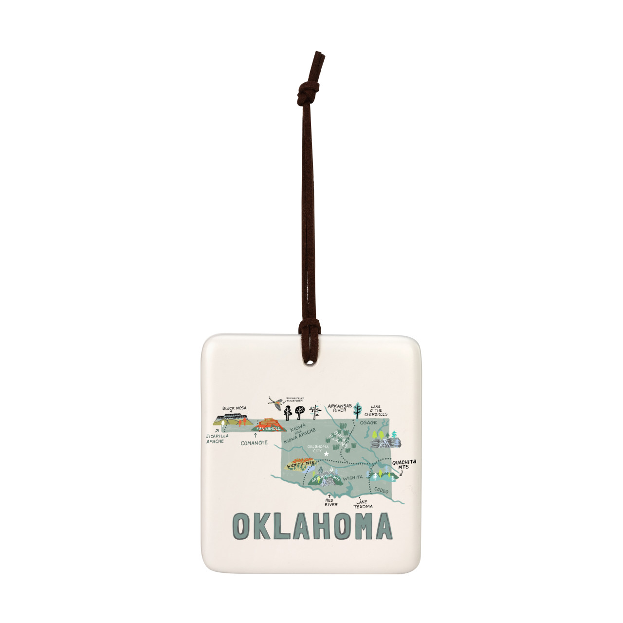 Oklahoma State Magnetic Ornament-Bone thumbnail