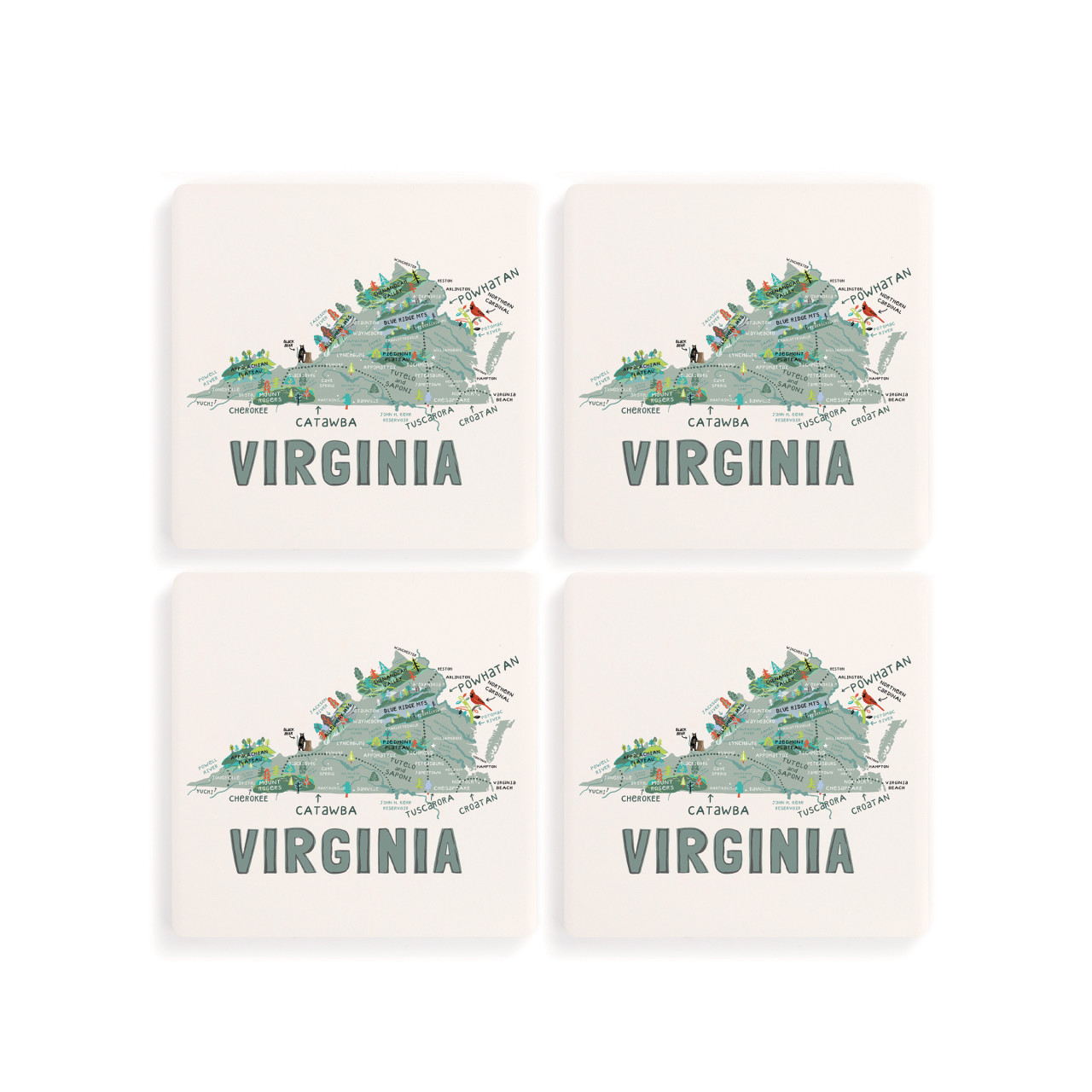Virginia State Coasters - Set of 4 thumbnail