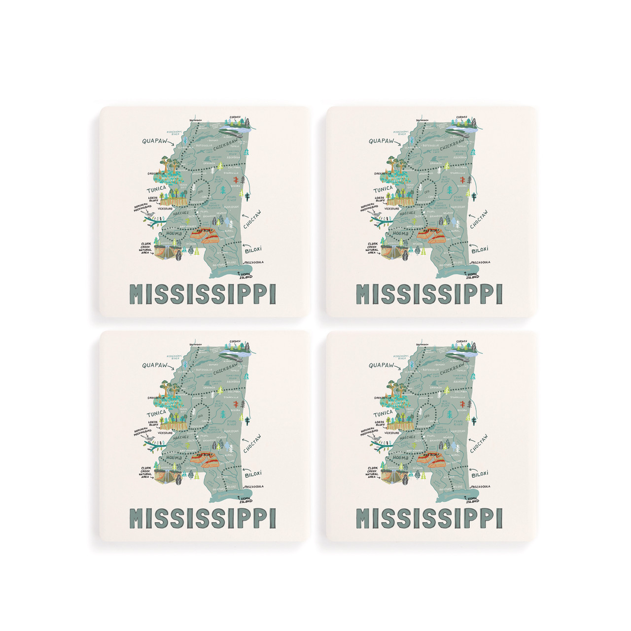 Mississippi State Coasters - Set of 4 thumbnail