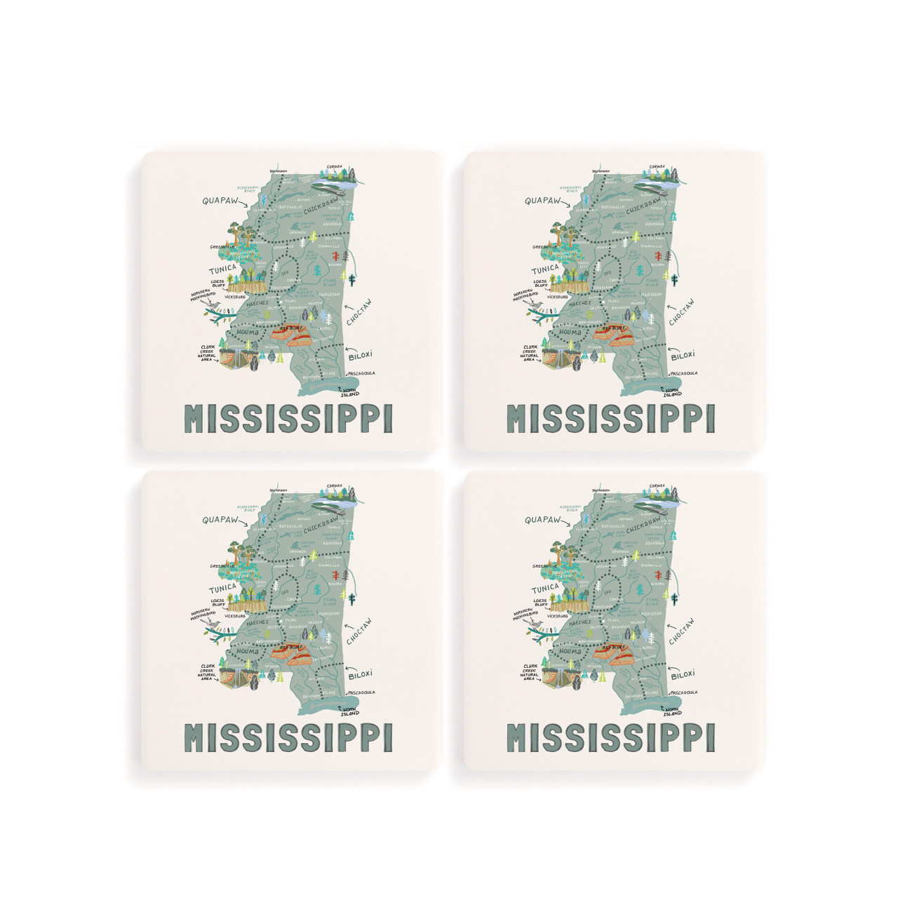 Mississippi State Coasters - Set of 4 thumbnail