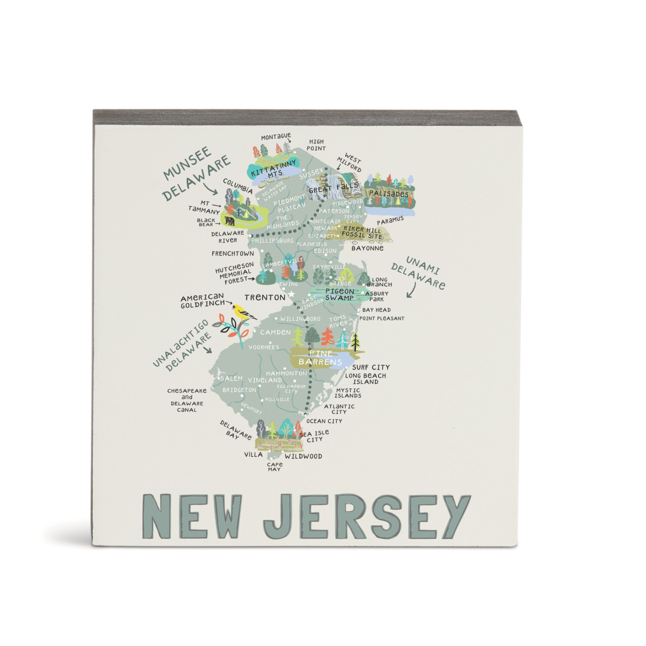 New Jersey State Wall Art - 6"sq thumbnail
