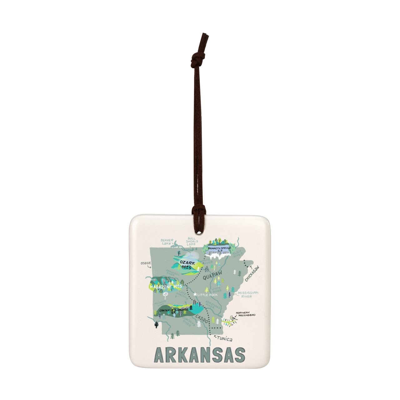 Arkansas State Magnetic Ornament - Bone thumbnail