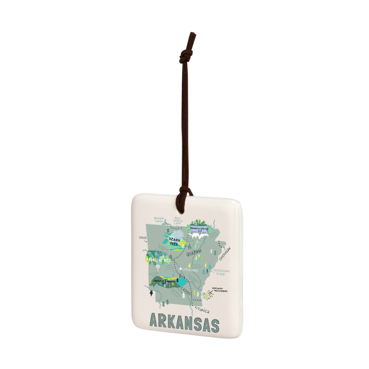 Arkansas State Magnetic Ornament - Bone thumbnail