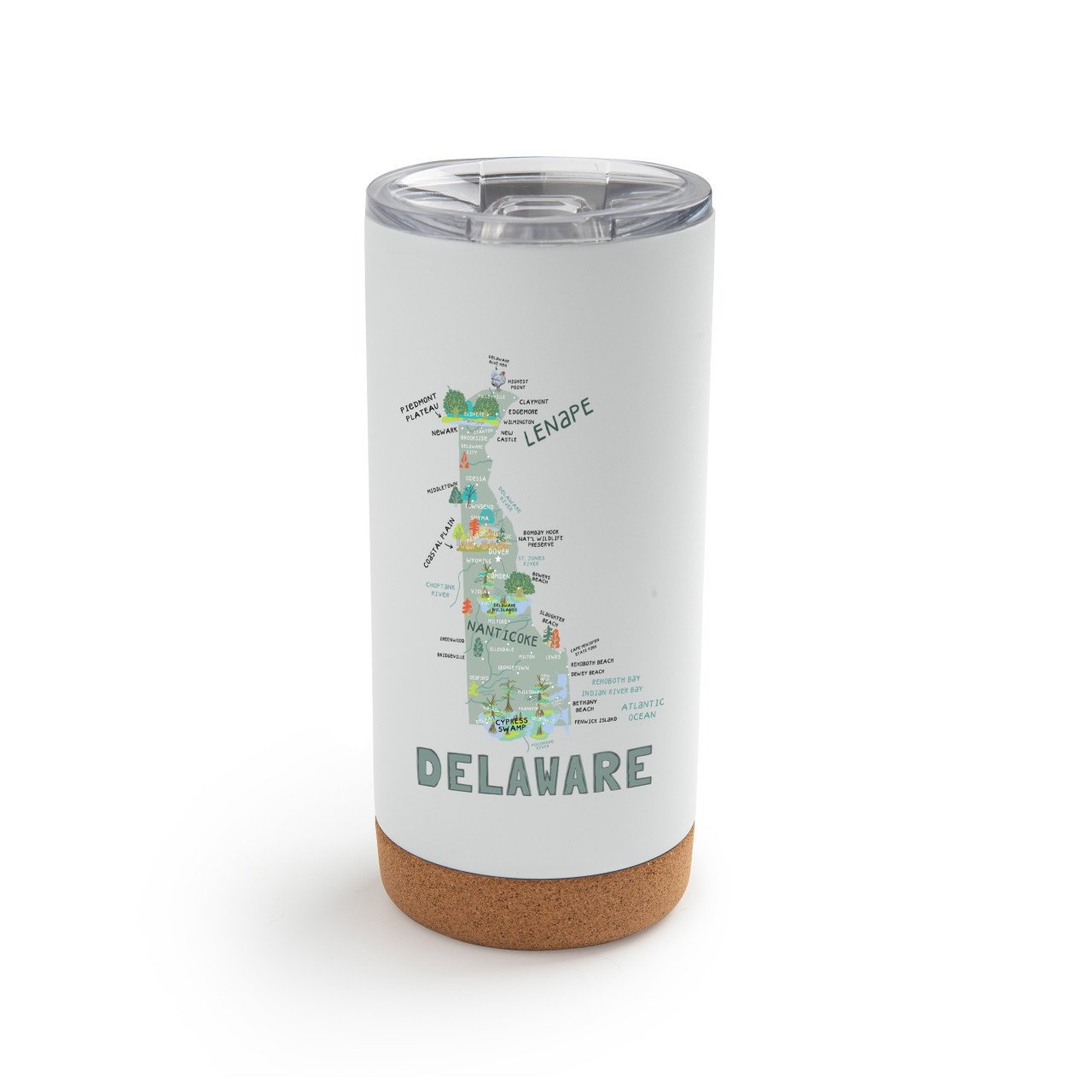Delaware State Metal Tumbler wLid-White thumbnail