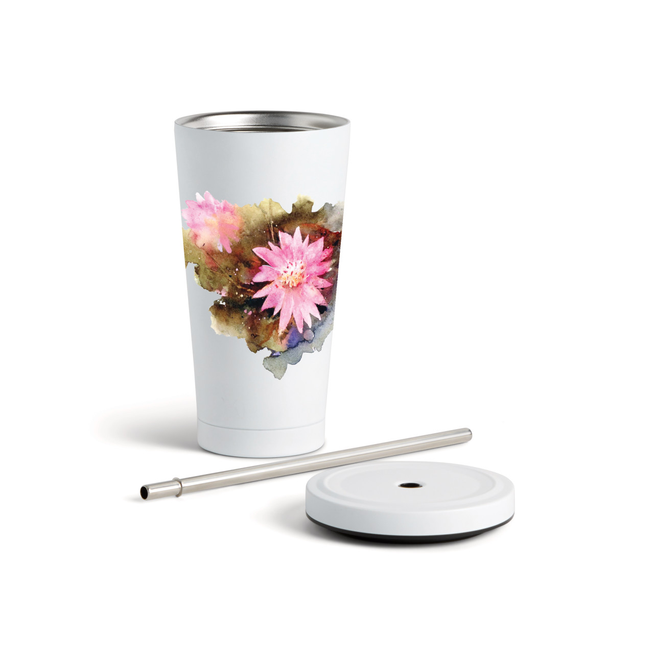 Bitteroot Tumbler wStraw - White 16oz thumbnail