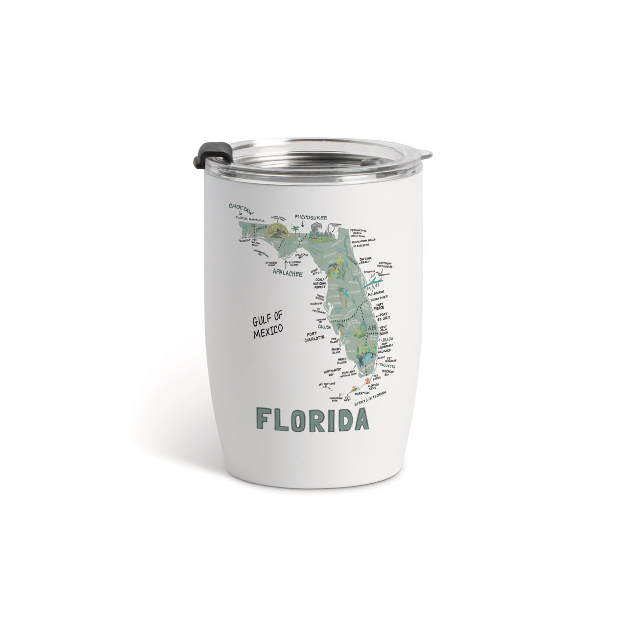 Florida State Wine Tumbler - White 12oz thumbnail