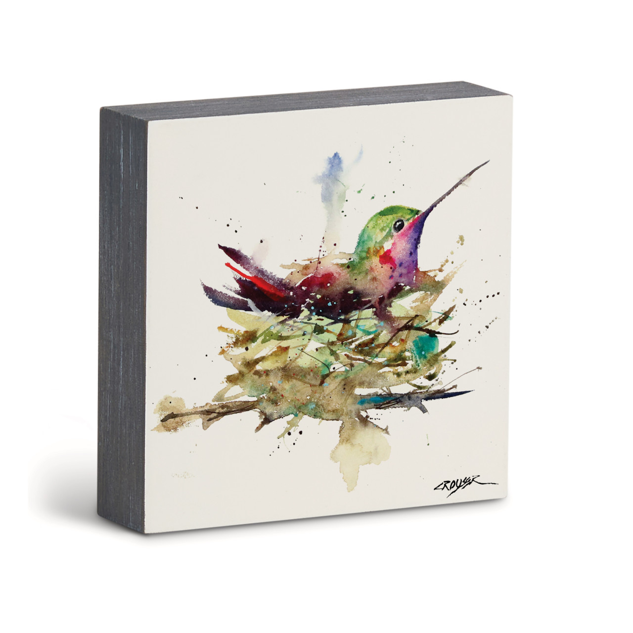 Hummingbird in Nest Wall Art - 6"sq thumbnail