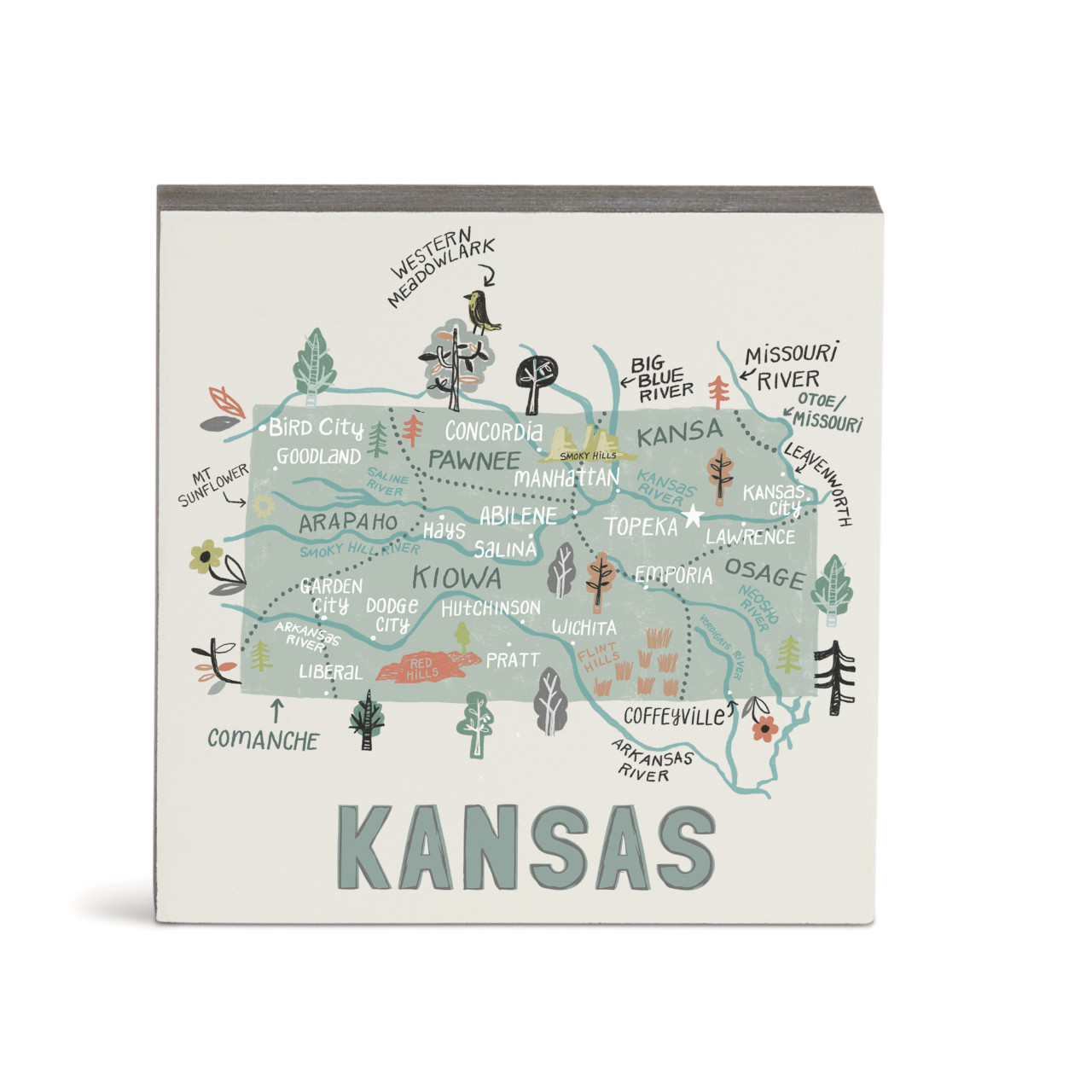 Kansas State Wall Art - 6"sq thumbnail