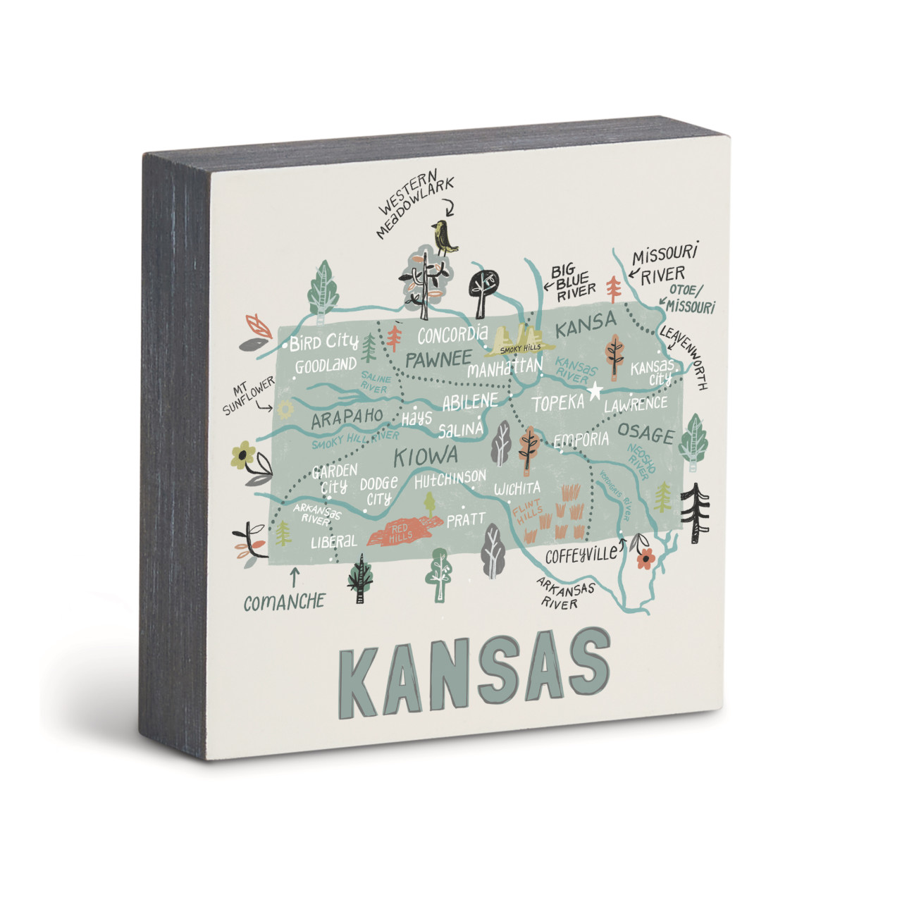 Kansas State Wall Art - 6"sq thumbnail