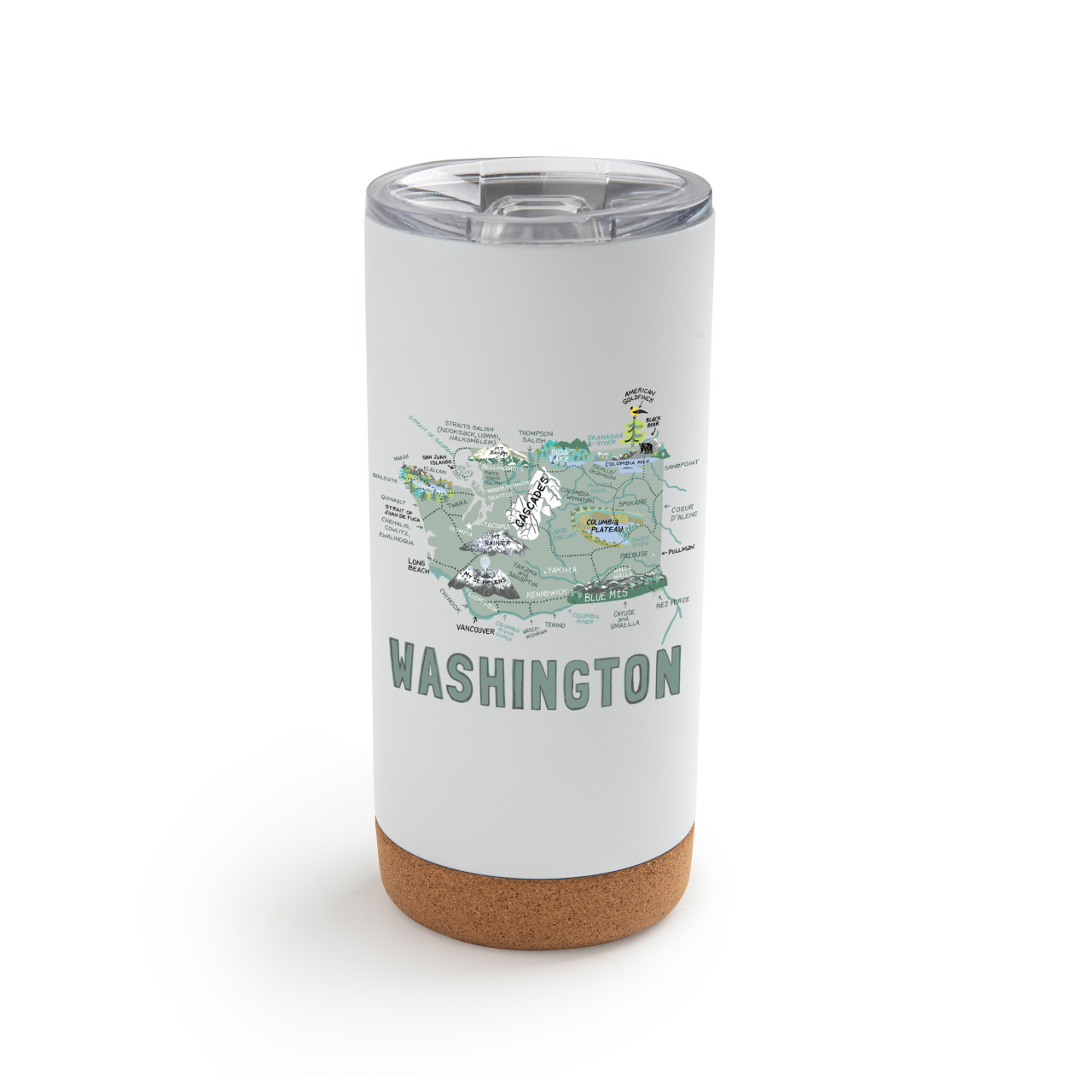 Washington State MetalTumbler wLid-White thumbnail