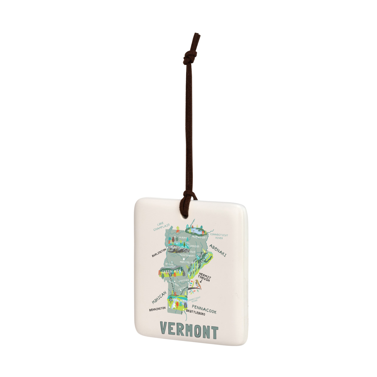 Vermont State Magnetic Ornament - Bone thumbnail