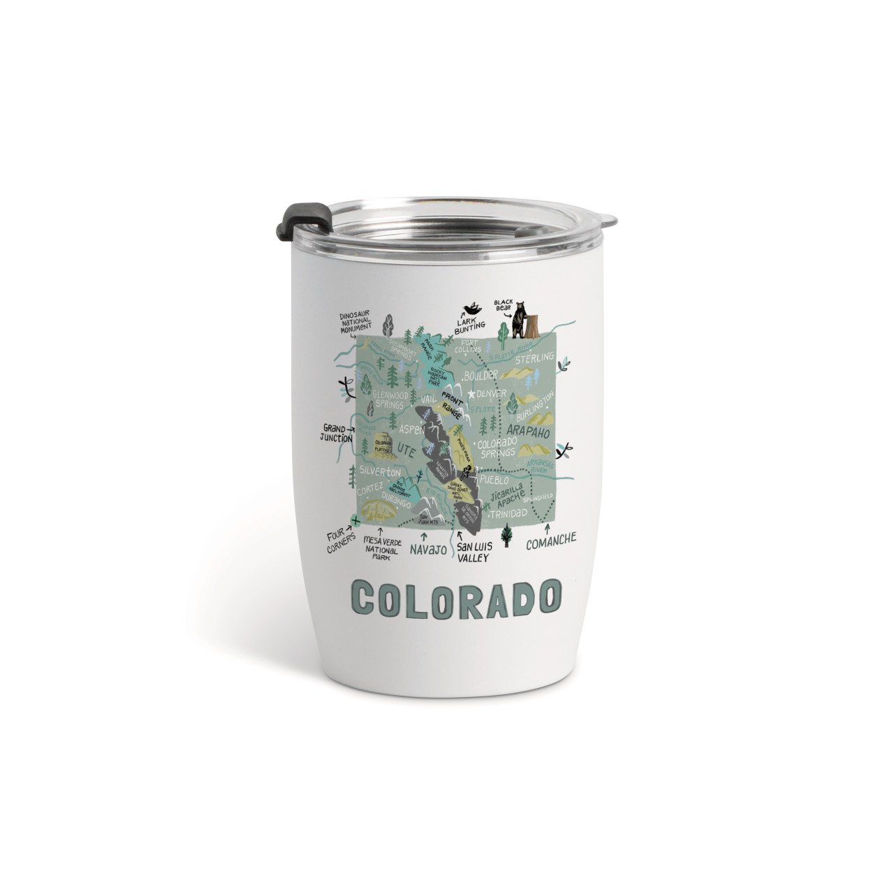 Colorado State Wine Tumbler - White 12oz thumbnail