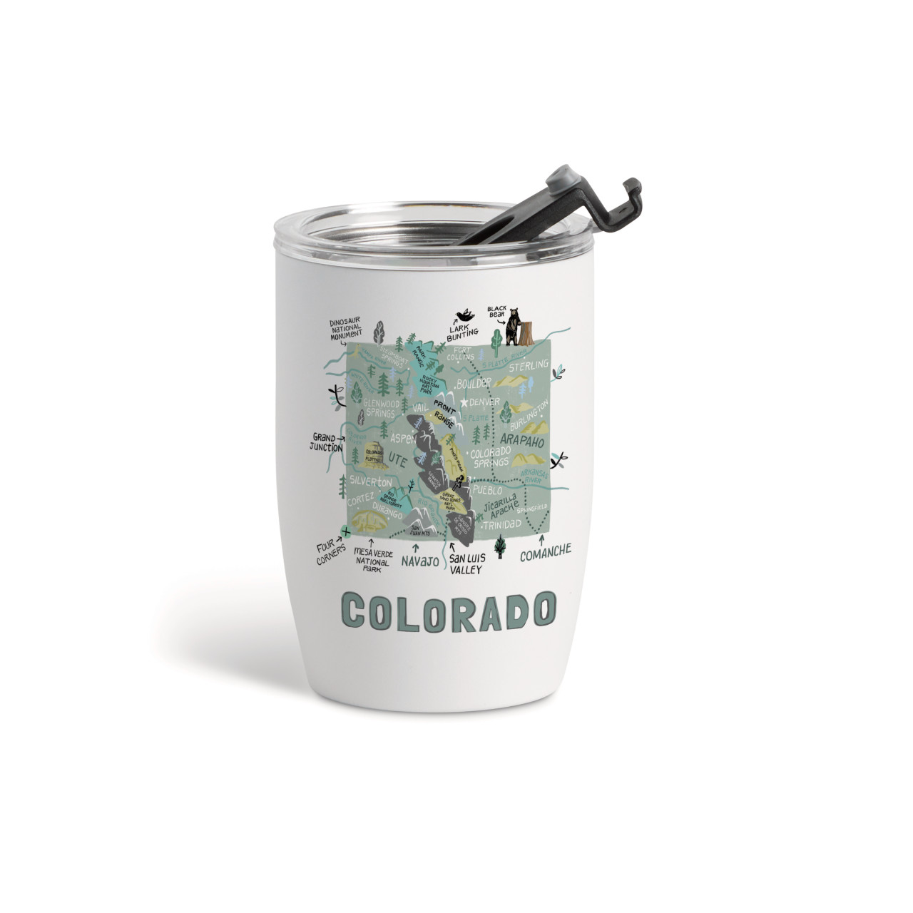 Colorado State Wine Tumbler - White 12oz thumbnail