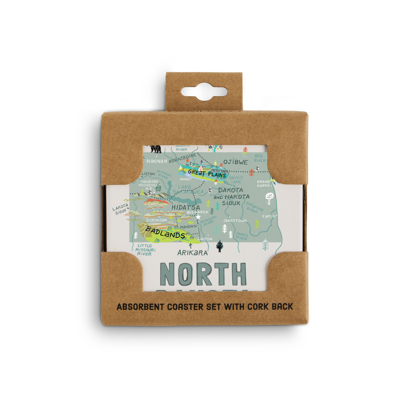 North Dakota State Coasters - Set of 4 thumbnail