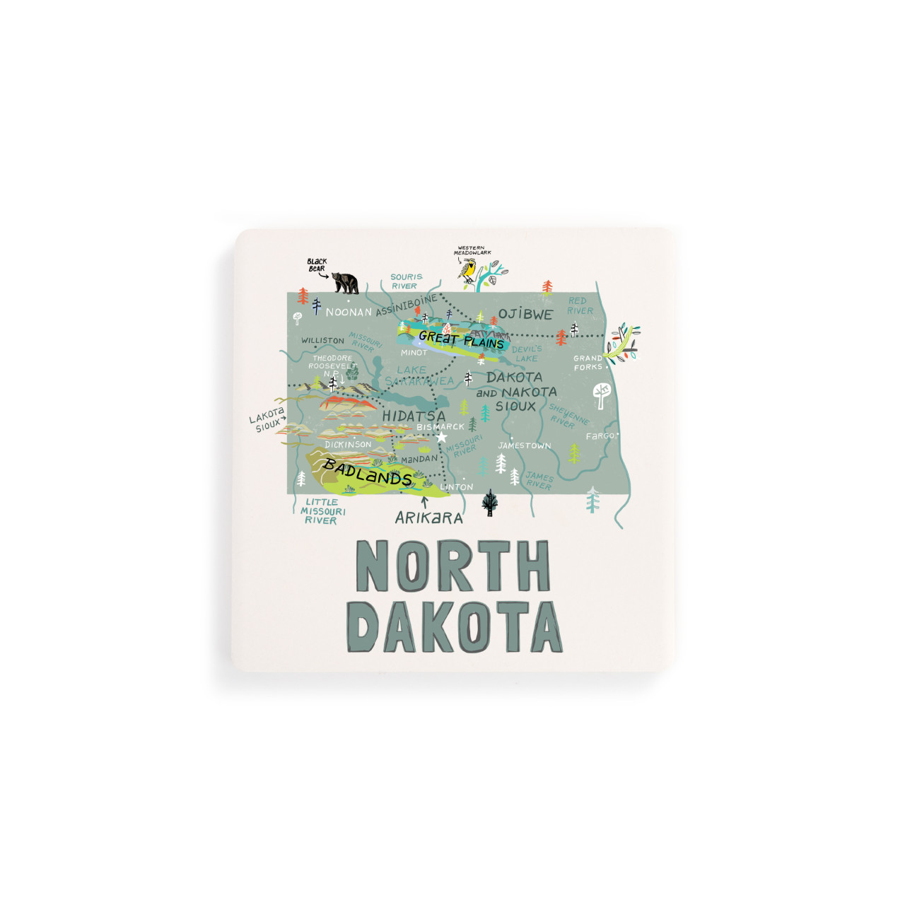 North Dakota State Coasters - Set of 4 thumbnail