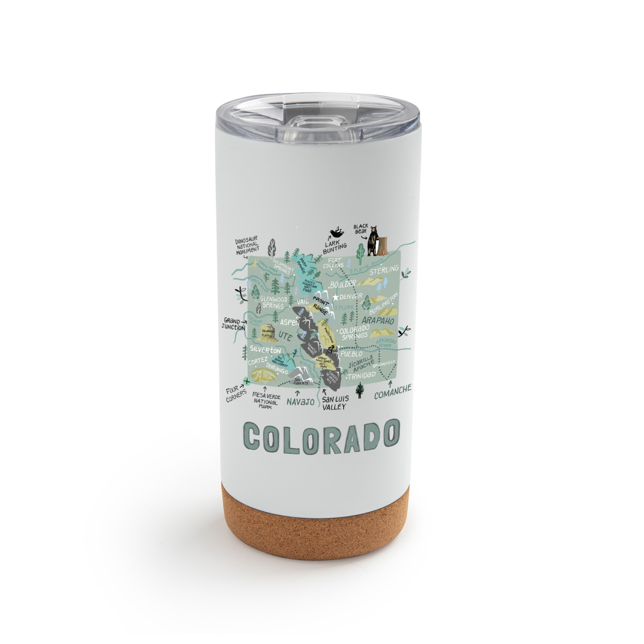 Colorado State Metal Tumbler wLid- White thumbnail