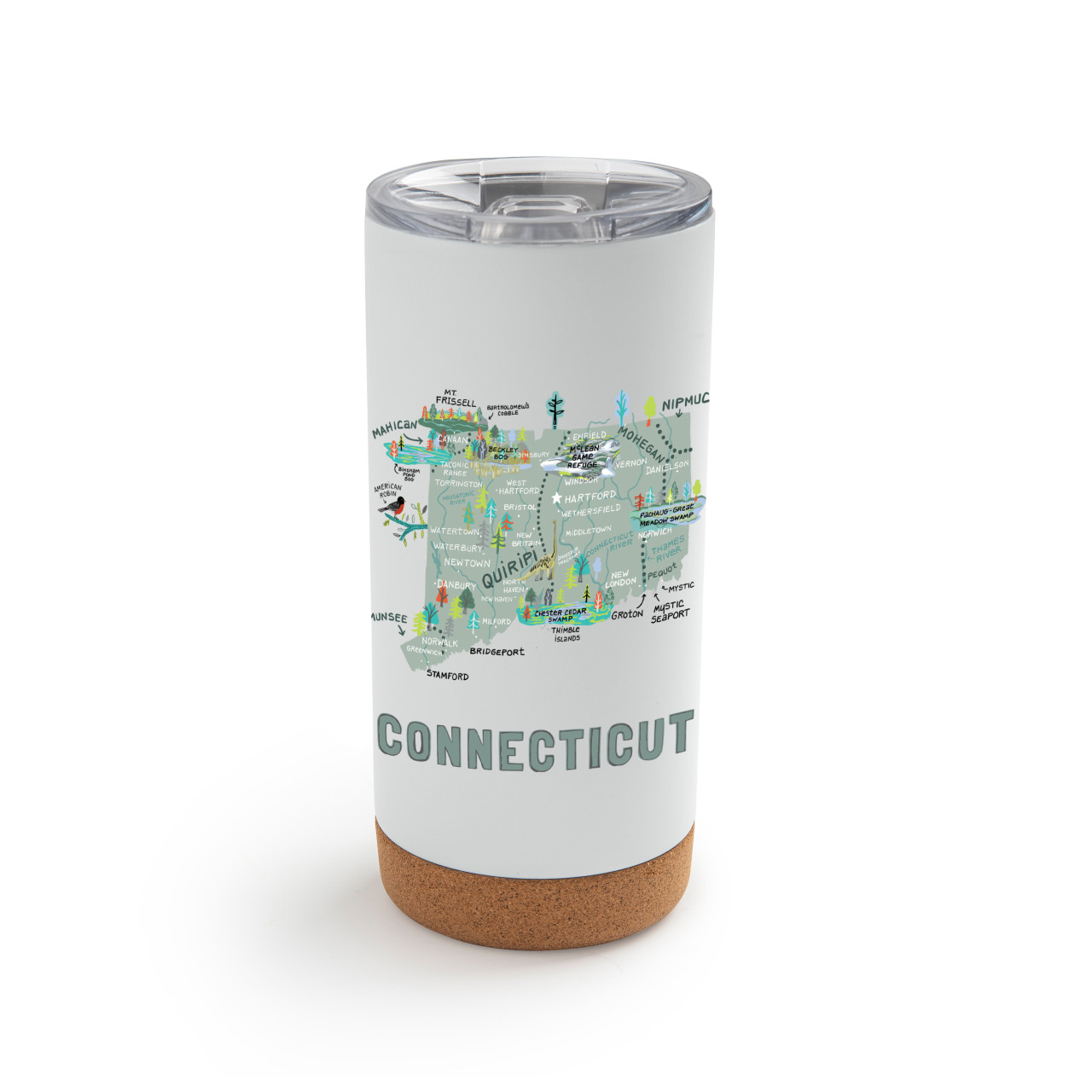 ConnecticutState MetalTumbler wLid-White thumbnail